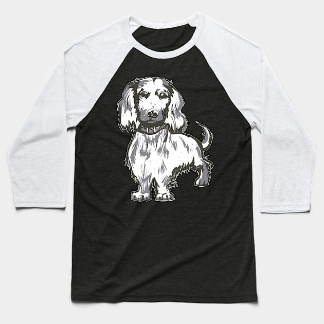 Guardian Angel Wire-haired Dachshund Dachshund Baseball T-Shirt by Randorius